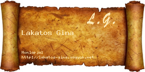 Lakatos Gina névjegykártya